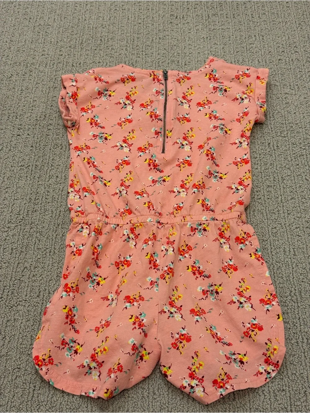 Girls' Pink Floral Romper - Lightweight Summer Playwear